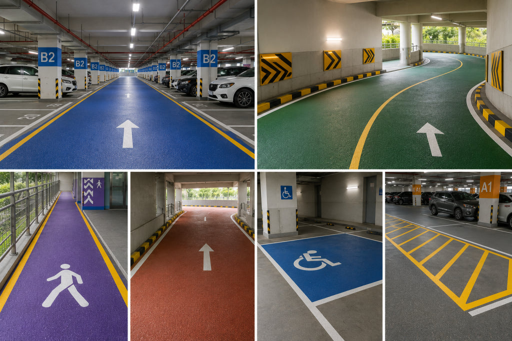 Colored Anti-Slip Surfacing for Parking Areas and Ramps