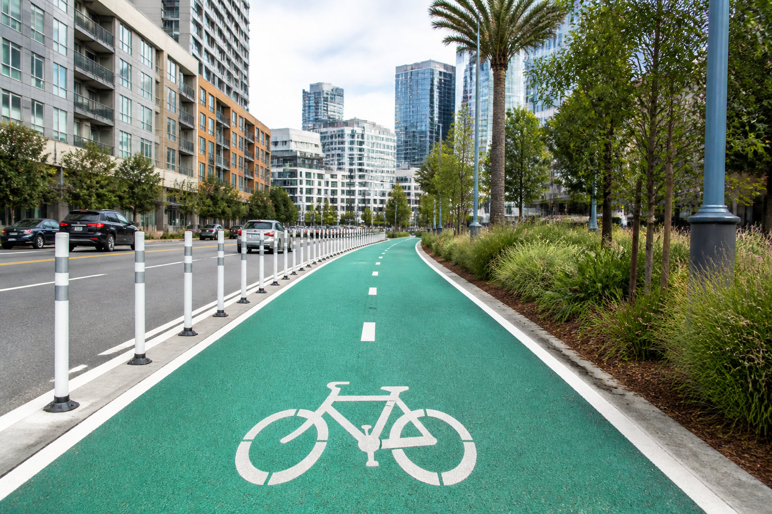 Bike Lane Resurfacing with Colored Anti-Slip Pavement