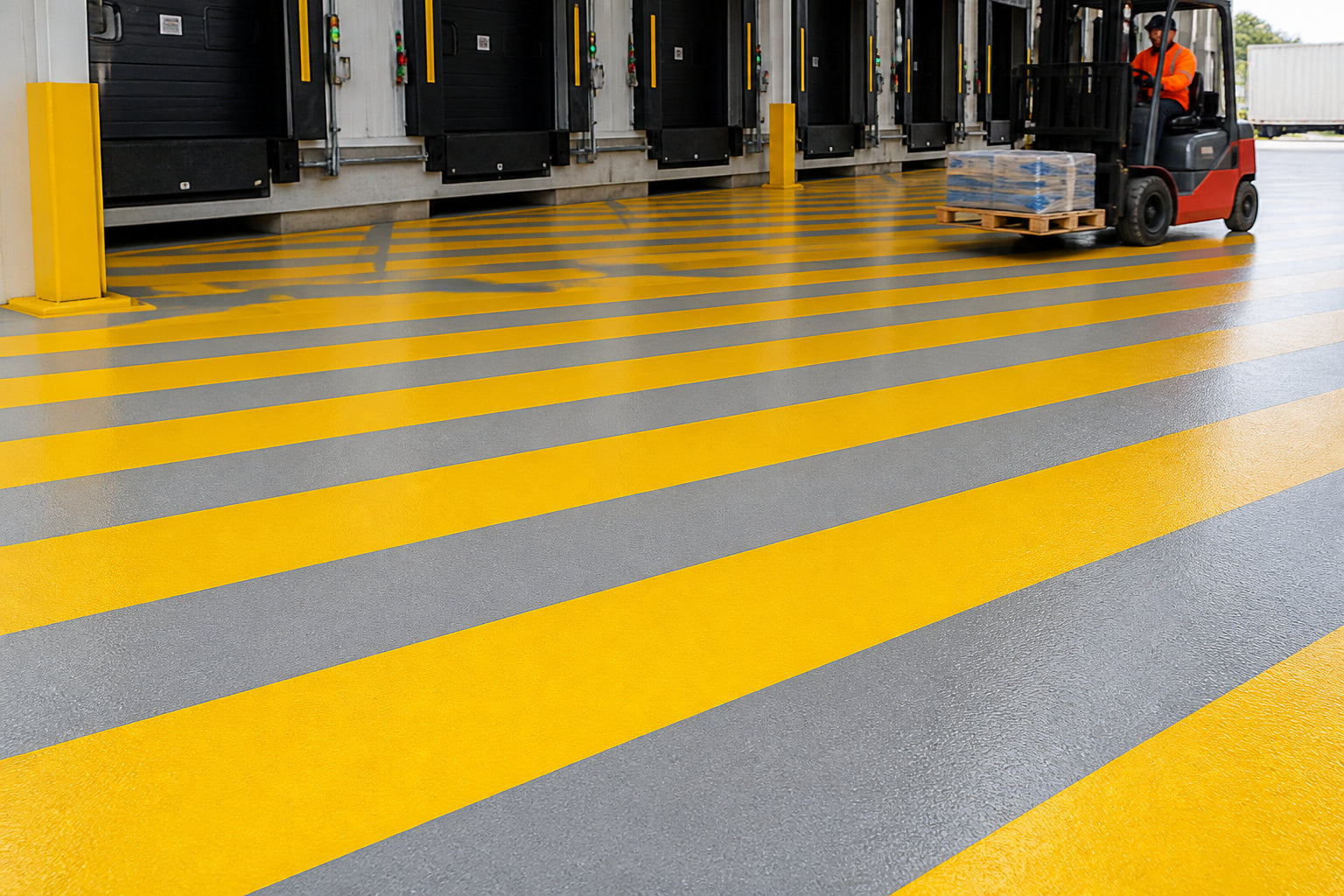 Color-Coded Flooring for Machine Safety and Restricted Areas