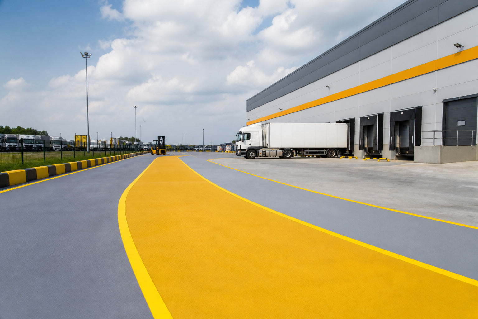 Keeping Logistics Yard Traffic Moving with Durable High-Friction Surfacing