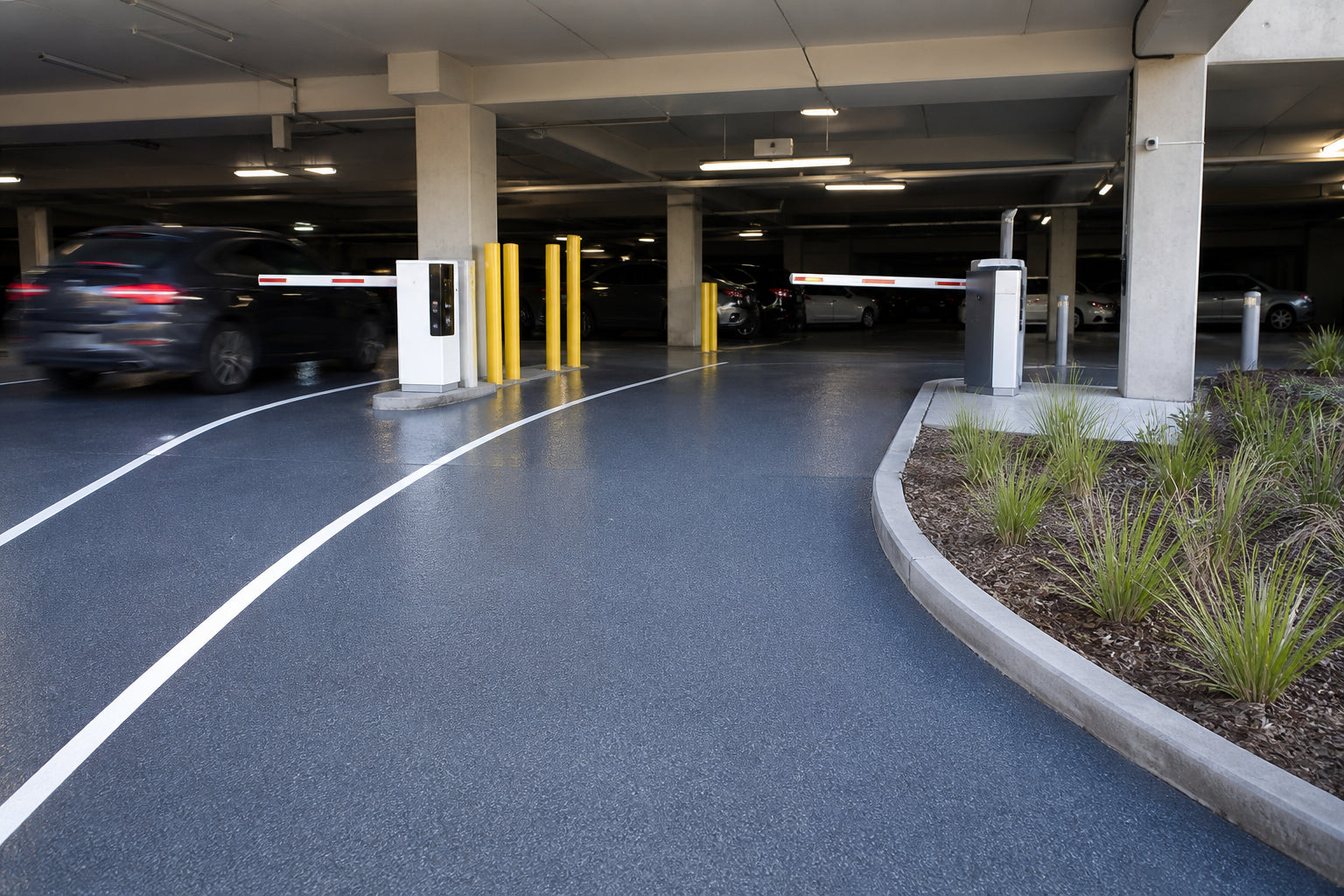 Colored Anti-Slip Surfacing for Parking Entrances