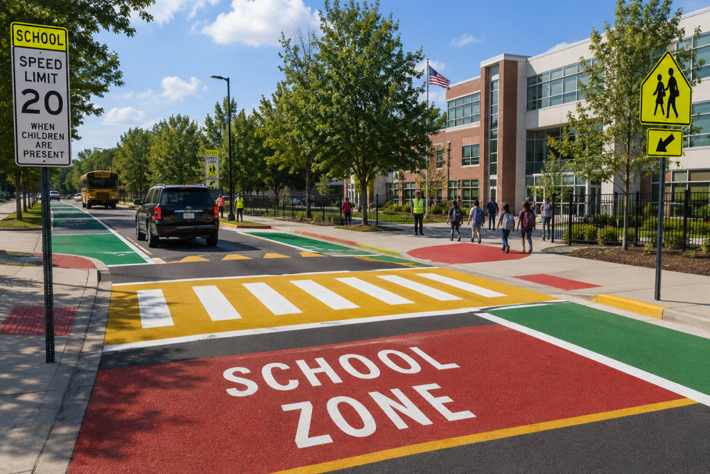 How Can Colored Surfacing Improve School Zone Safety?