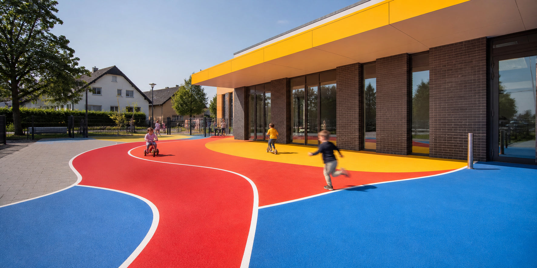 Kindergarten Playground Safety with Colored Surfacing