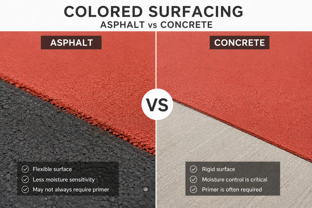 Colored Surfacing on Asphalt vs Concrete: What Changes During Installation?
