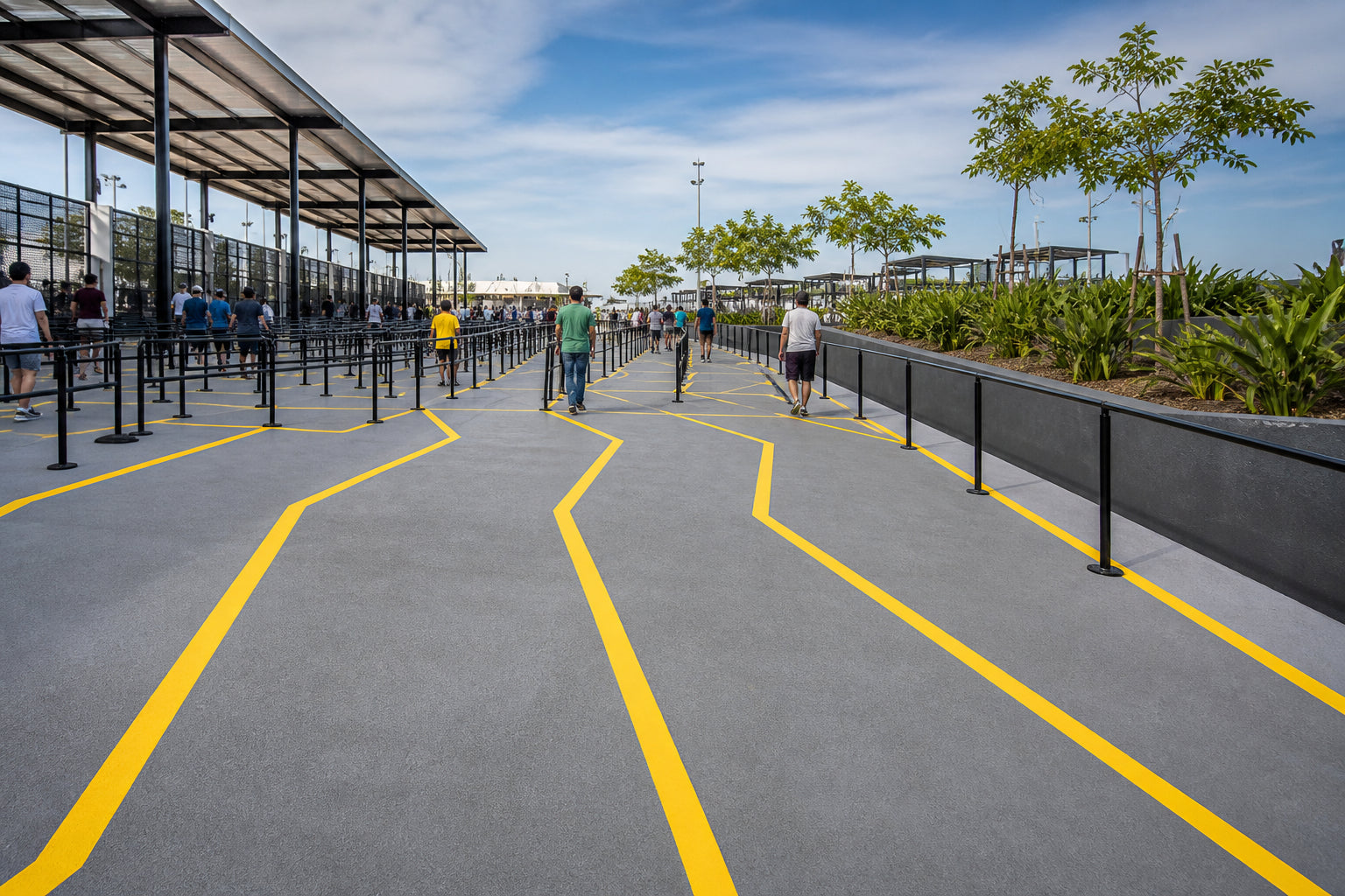 How Can Colored Surfacing Improve Crowd Flow at Sports Venues?
