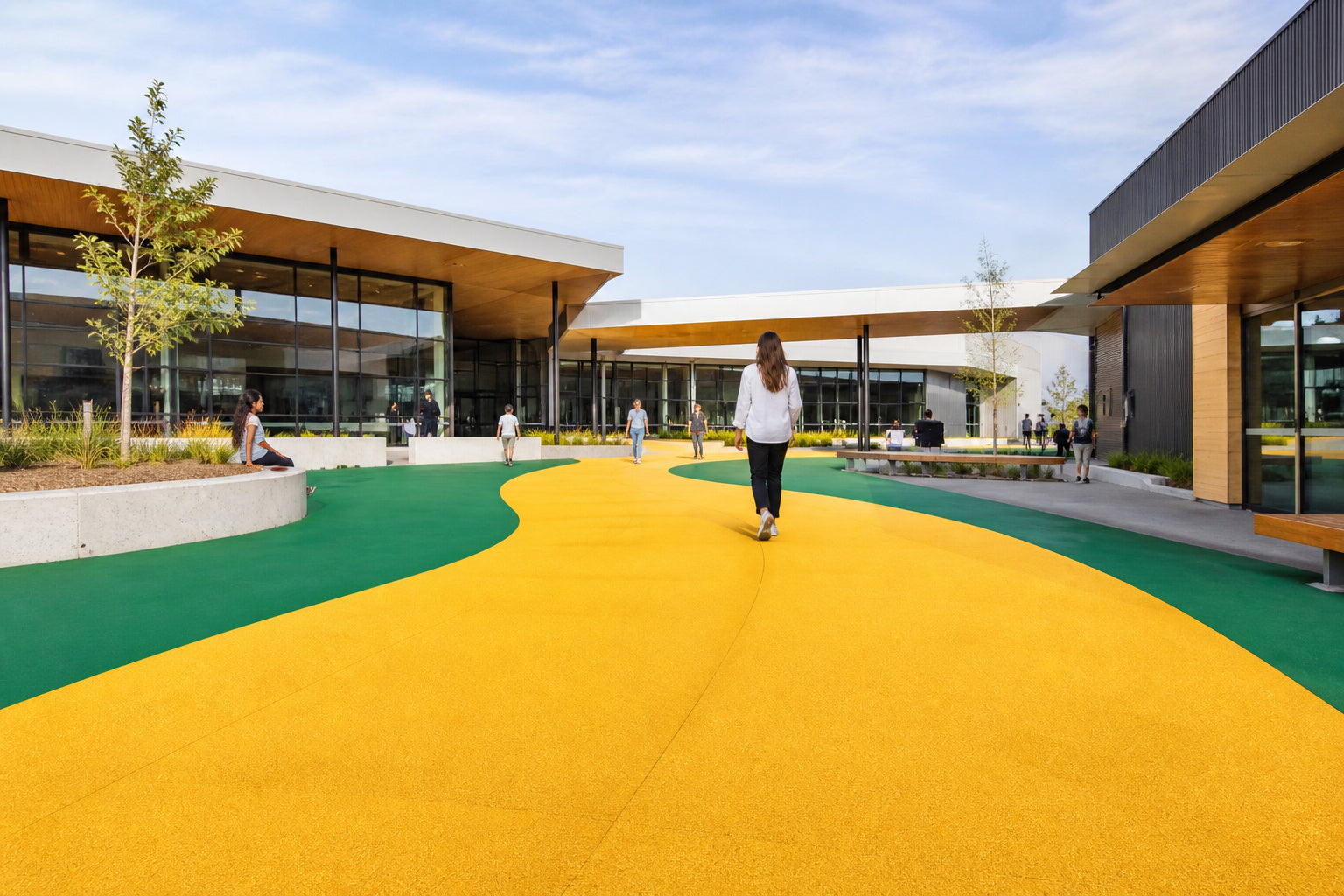 Colored Pavement for Parks and Fitness Trails
