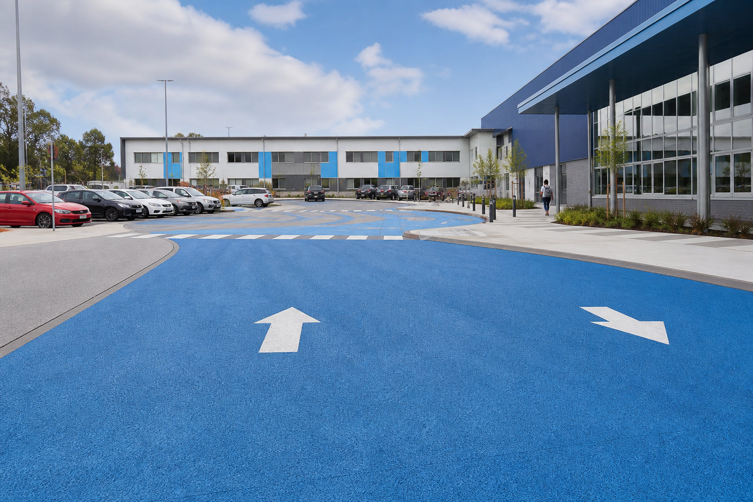 How Can Colored Surfacing Make School Parking Lots Safer?