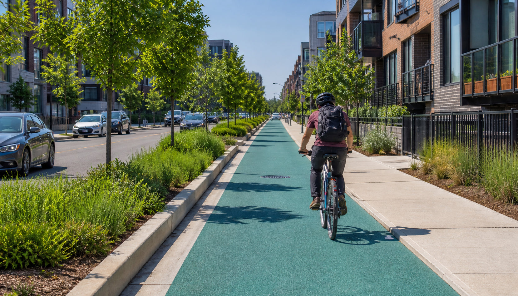 Colored Bike Lanes for Residential Streets