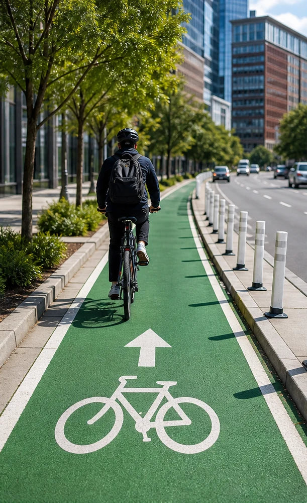 Colored cycle lanes