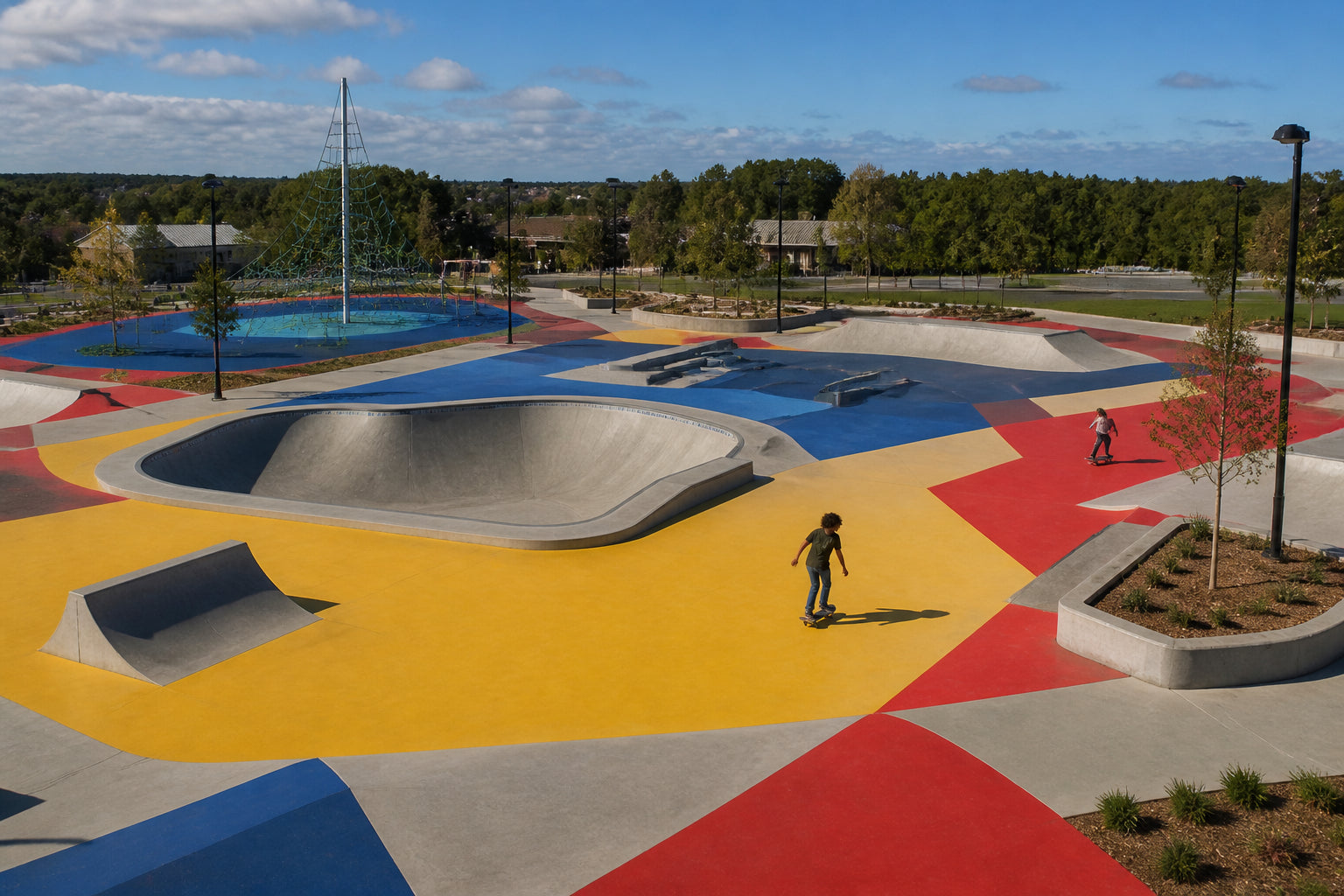Colored Surfacing for Skate Parks and Outdoor Activity Areas