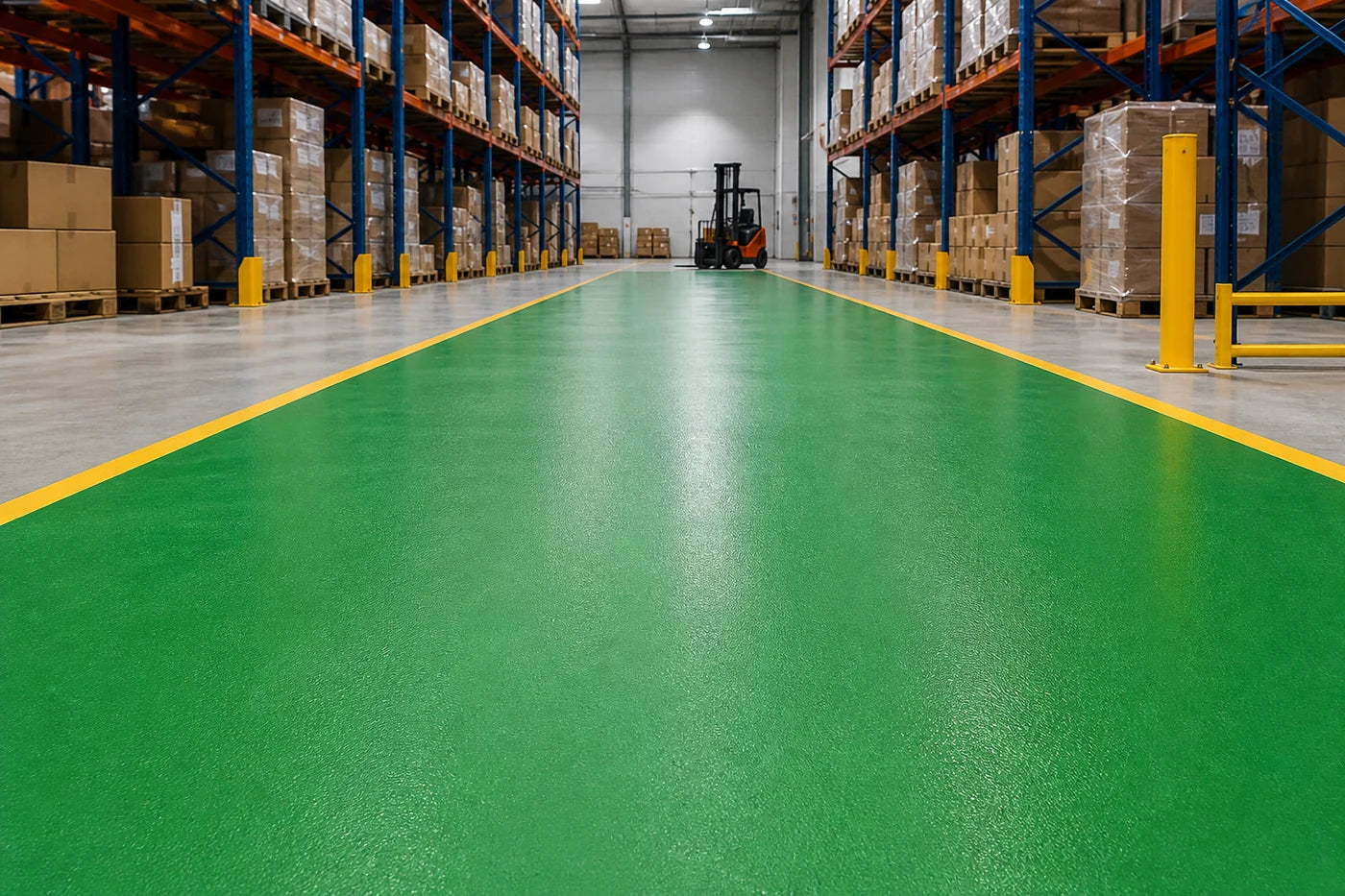 High-Friction Flooring for Warehouse Forklift Routes