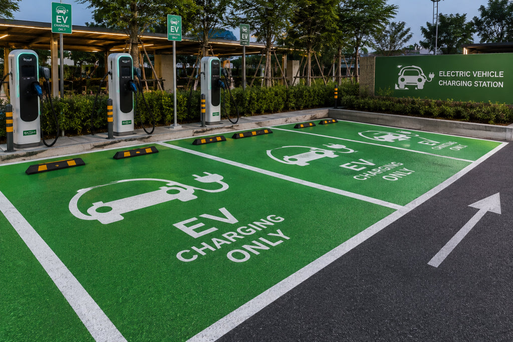 Colored Anti-Slip Surfacing for EV Charging Areas