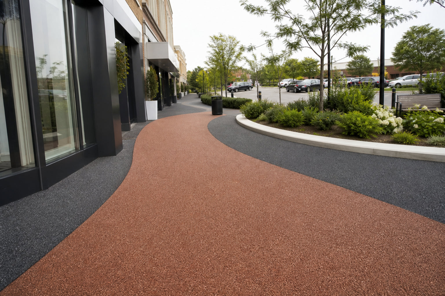 Colored Anti-Slip Surfacing for Retail Street Walkways