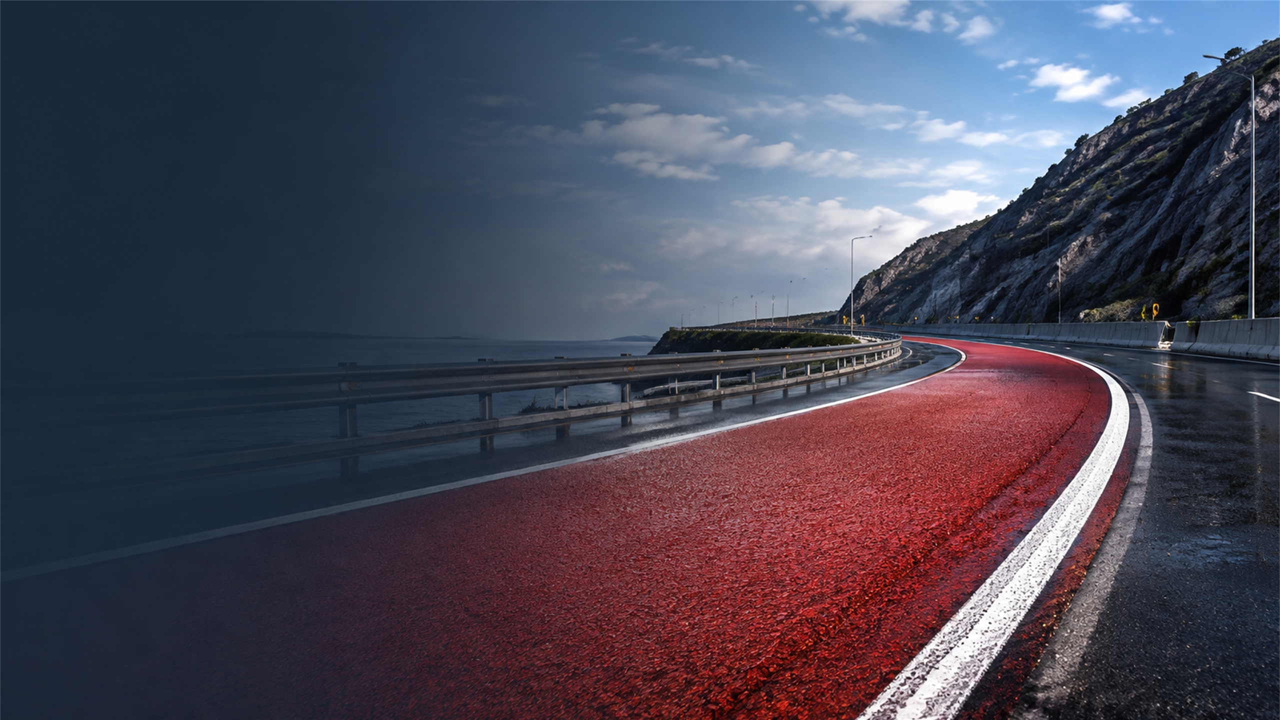 High-friction colored road surfacing guidance