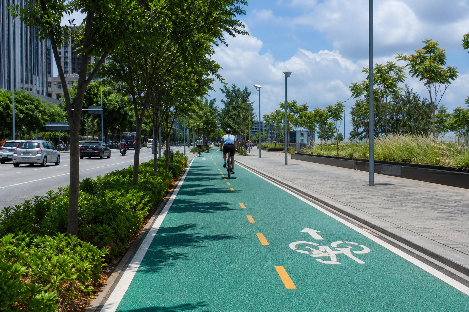 Greenway Routes with Colored Anti-Slip Surfacing