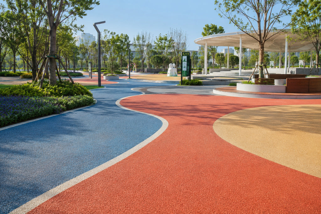 Colored Anti-Skid Surfacing for Parks and Plazas