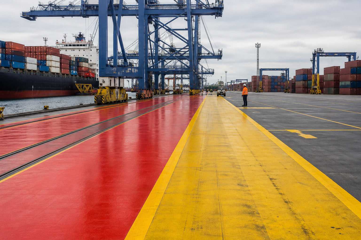 Heavy-Duty High-Friction Surfacing for Port Container Traffic