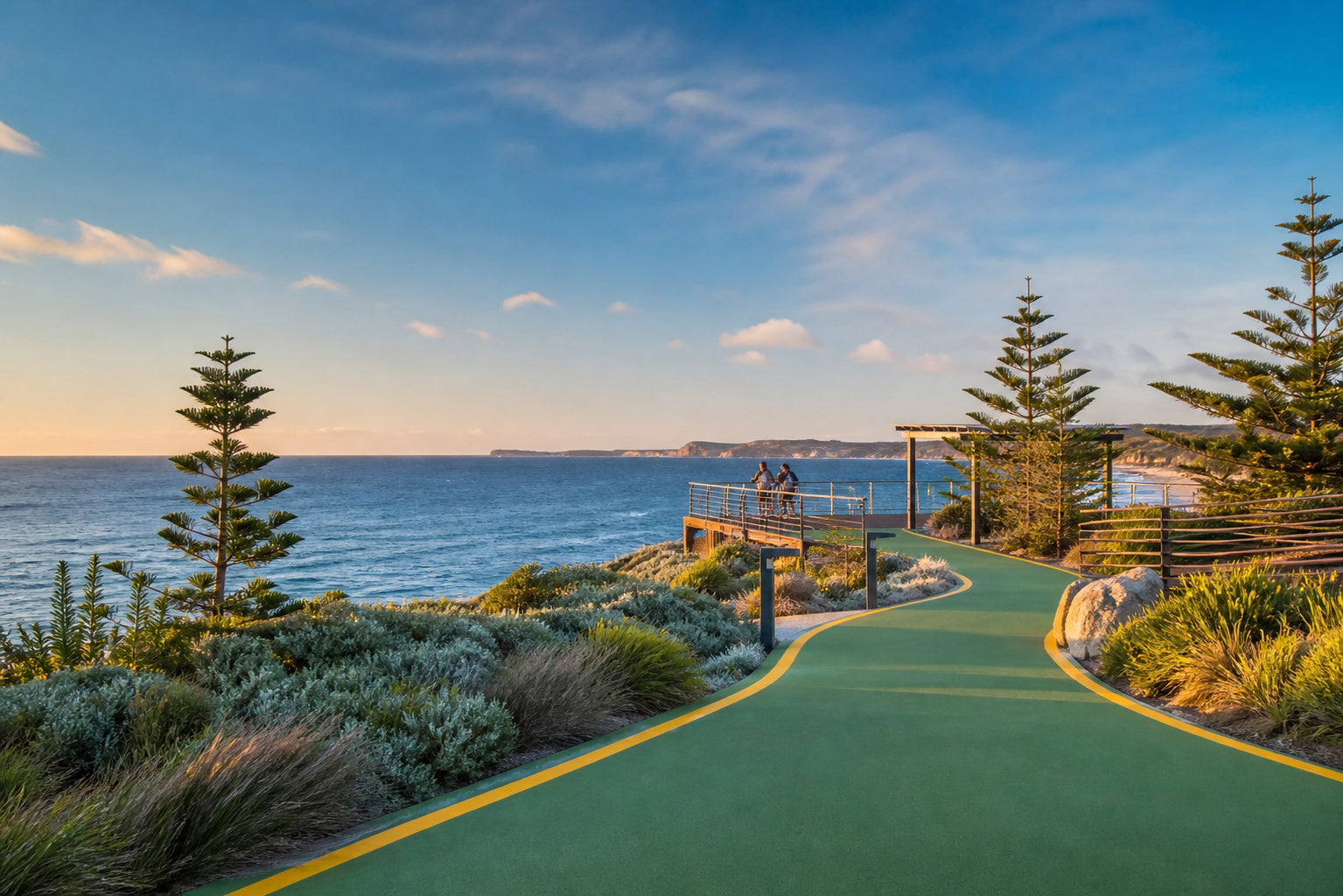 Colored Pavement for Scenic Walks and Viewing Routes