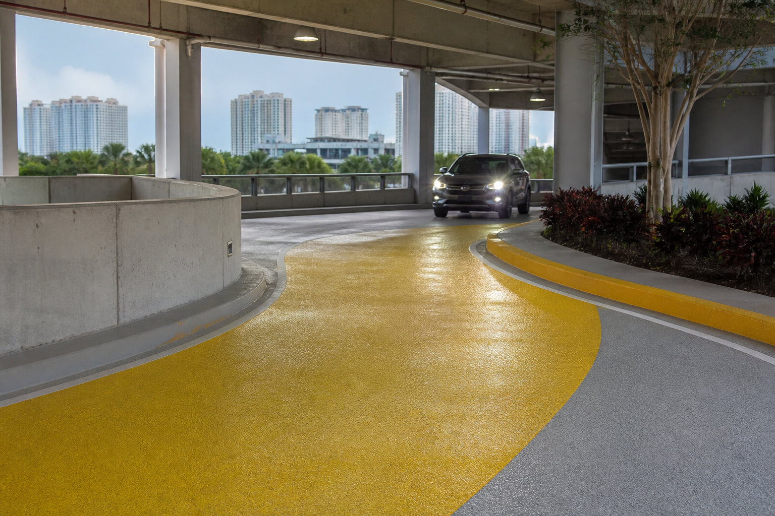 Clearer Parking Exits with Colored Ramp Surfacing