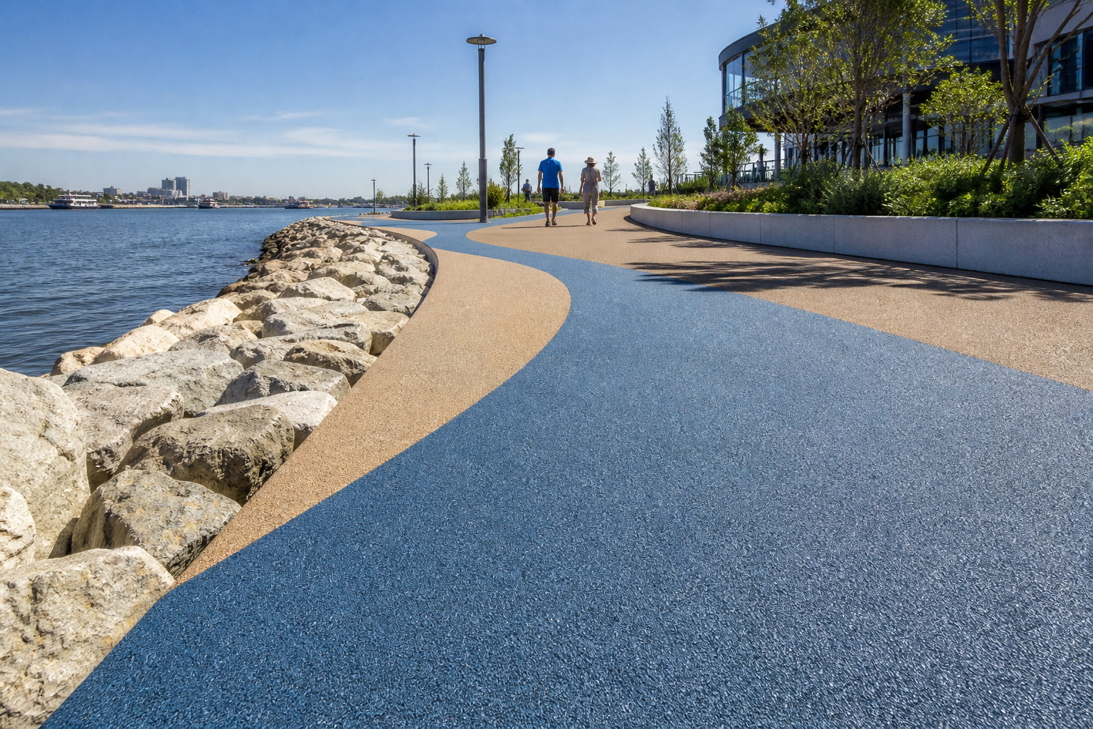Colored Anti-Slip Surfacing for Waterfront Walkways