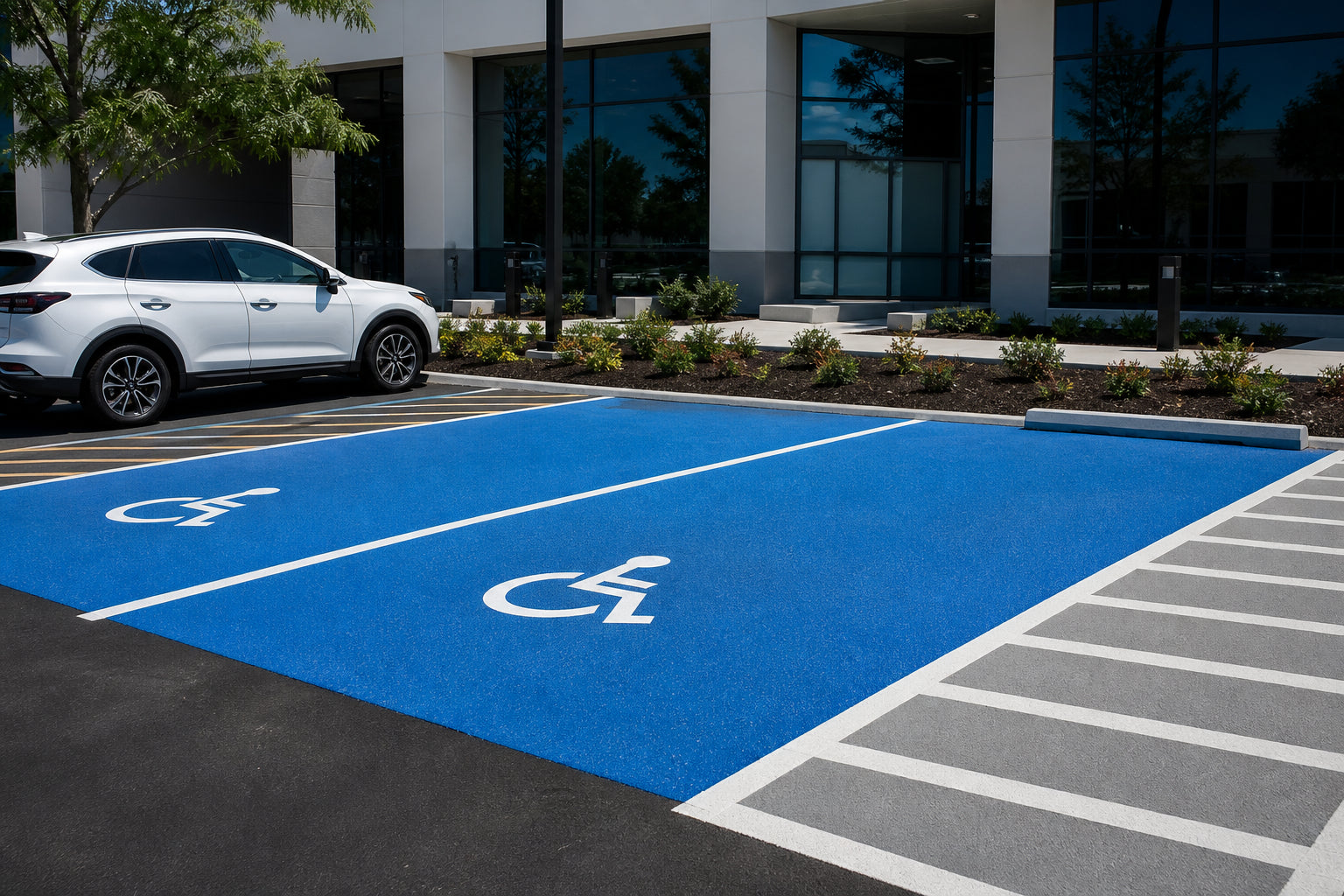 Colored Anti-Slip Surfacing for Accessible Parking Areas